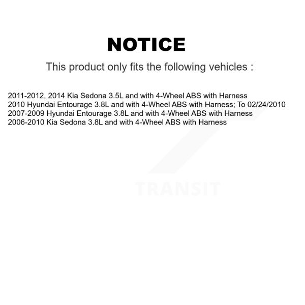 [Rear Left] ABS Wheel Speed Sensor SEN-2ABS0567 For Kia Sedona Hyundai Entourage - Image 2