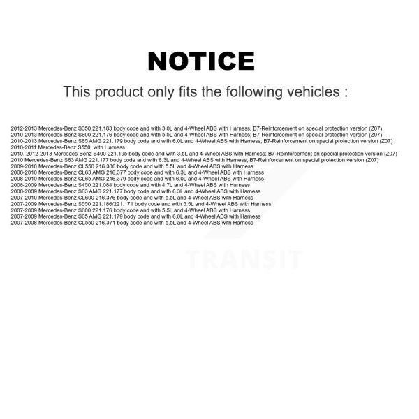 [Rear] ABS Wheel Speed Sensor SEN-2ABS0691 For Mercedes-Benz S550 S450 S350 S63 - Image 2