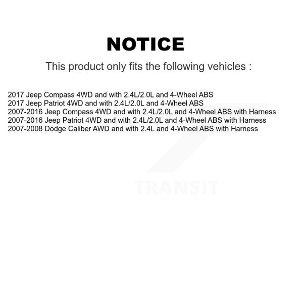 [Rear Left] ABS Wheel Speed Sensor SEN-2ABS0811 For Jeep Patriot Compass Dodge - Image 2
