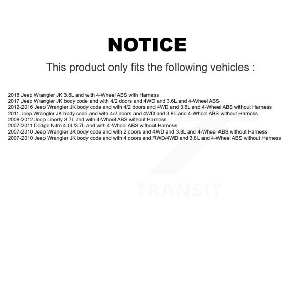 [Rear] ABS Wheel Speed Sensor SEN-2ABS0813 For Jeep Wrangler Liberty Dodge Nitro - Image 2