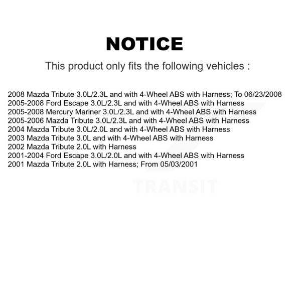 [Front Left] ABS Wheel Speed Sensor SEN-2ABS0840 For Ford Escape Mazda Tribute - Image 2
