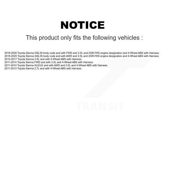 [Front Right] ABS Wheel Speed Sensor SEN-2ABS0888 For Toyota Sienna with Harness - Image 2