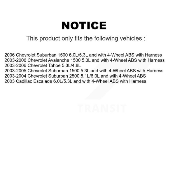 [Rear] ABS Wheel Speed Sensor SEN-2ABS1268 For Chevrolet Avalanche 1500 Tahoe - Image 2