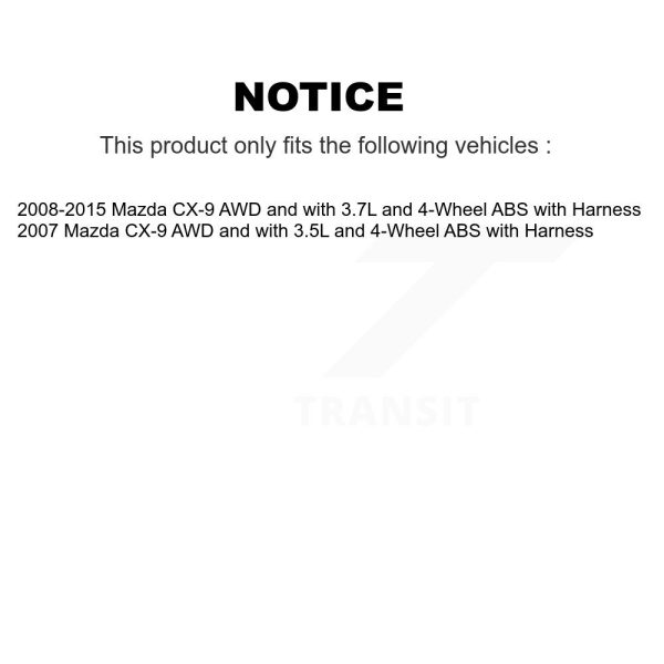 [Rear Left] ABS Wheel Speed Sensor SEN-2ABS1673 For Mazda CX-9 with Harness - Image 2