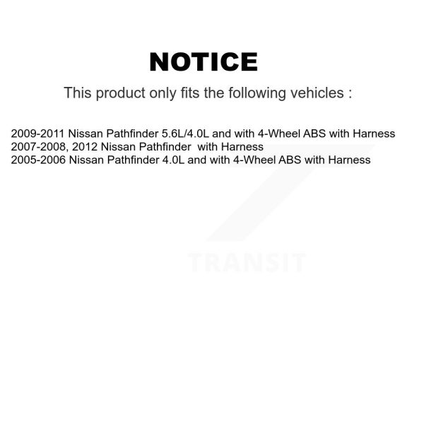 [Rear] ABS Wheel Speed Sensor SEN-2ABS1810 For Nissan Pathfinder with Harness - Image 2