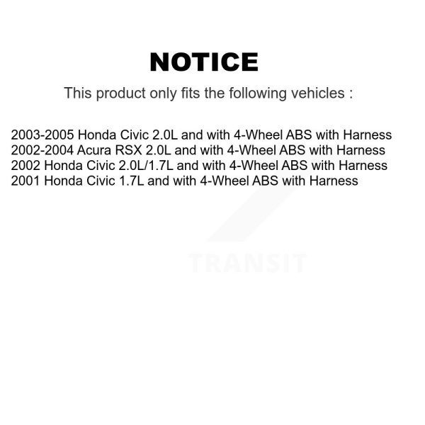 [Rear Right] ABS Wheel Speed Sensor SEN-2ABS2162 For Honda Civic Acura RSX - Image 2