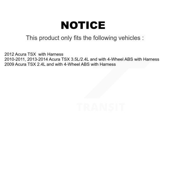 [Rear] ABS Wheel Speed Sensor SEN-2ABS2415 For Acura TSX with Harness - Image 2