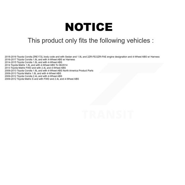 [Rear Left] ABS Wheel Speed Sensor Wiring Harness SEN-2ABS2487 For Toyota Matrix - Image 2