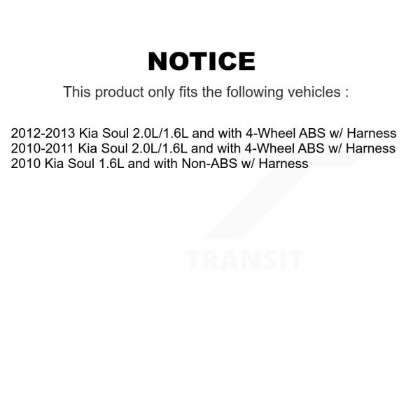 [Rear Left] ABS Wheel Speed Sensor Wiring Harness SEN-2ABS2609 For Kia Soul - Image 2