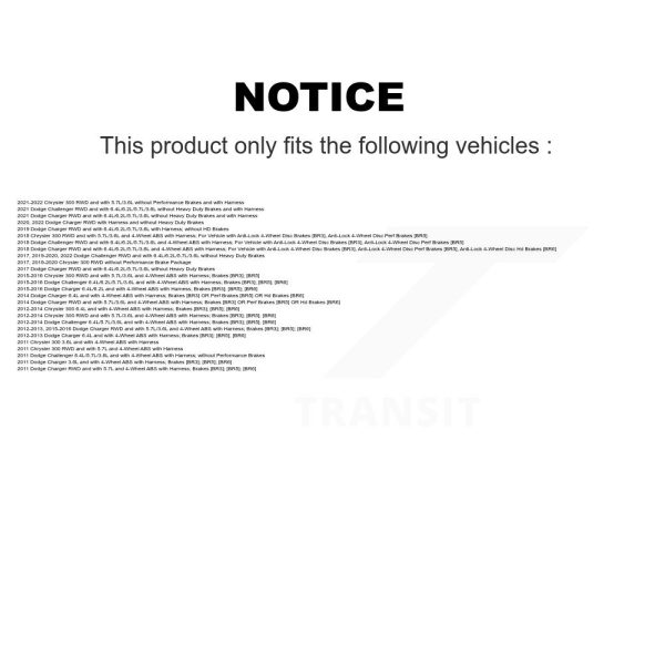 [Rear Left] ABS Wheel Speed Sensor SEN-2ABS2661 For Dodge Charger Chrysler 300 - Image 2