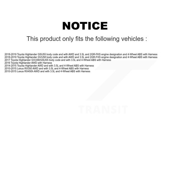[Rear Left] ABS Wheel Speed Sensor SEN-2ABS2693 For Toyota Highlander Lexus - Image 2