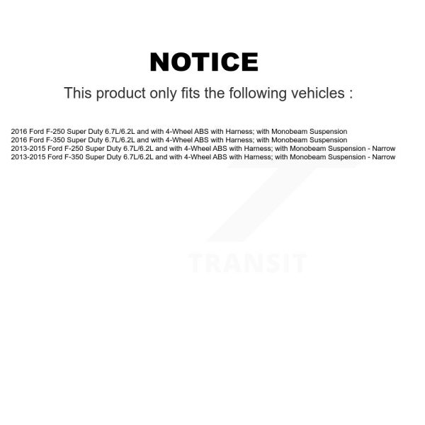 [Front] ABS Wheel Speed Sensor SEN-2ABS2851 For Ford F-350 Super Duty F-250 - Image 2
