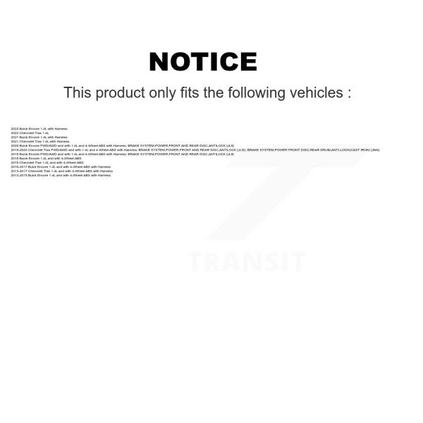 [Front] ABS Wheel Speed Sensor SEN-2ABS2911 For Buick Encore Chevrolet Trax - Image 2