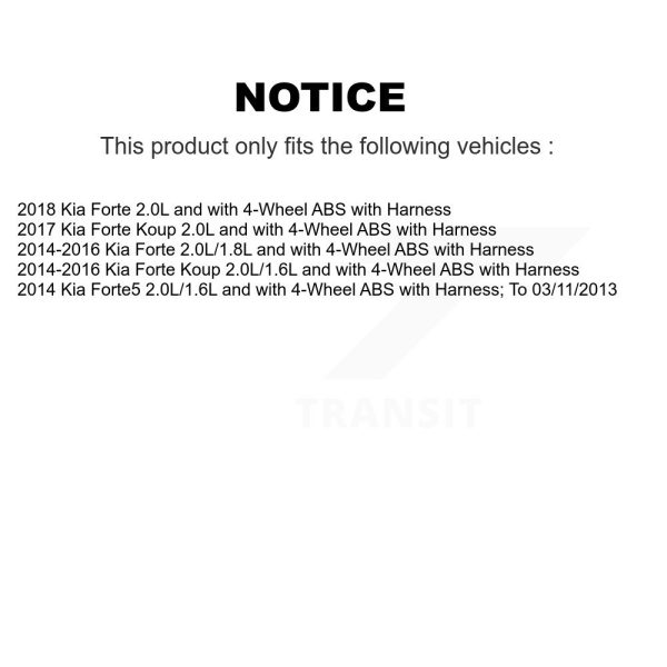 [Rear Left] ABS Wheel Speed Sensor SEN-2ABS3022 For Kia Forte Koup Forte5 - Image 2
