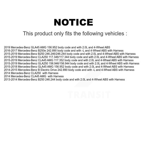 [Rear] ABS Wheel Speed Sensor SEN-2ABS3029 For Mercedes-Benz GLA250 CLA250 B250 - Image 2