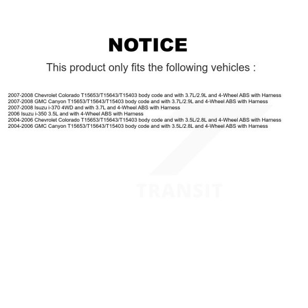 [Front] ABS Wheel Speed Sensor SEN-2ABS3300 For Chevrolet Colorado GMC Canyon - Image 2