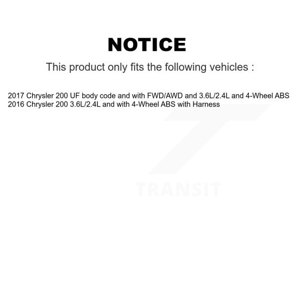 [Rear] ABS Wheel Speed Sensor SEN-2ABS3546 For Chrysler 200 - Image 2