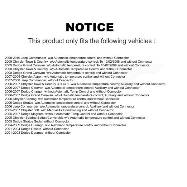 HVAC Blower Motor Resistor SEN-2BMR0278 For Dodge Grand Caravan Chrysler 300 - Image 2