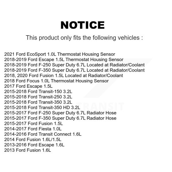 Engine Coolant Temperature Sensor SEN-2CTS0161 For Ford Escape Fusion F-350 - Image 2
