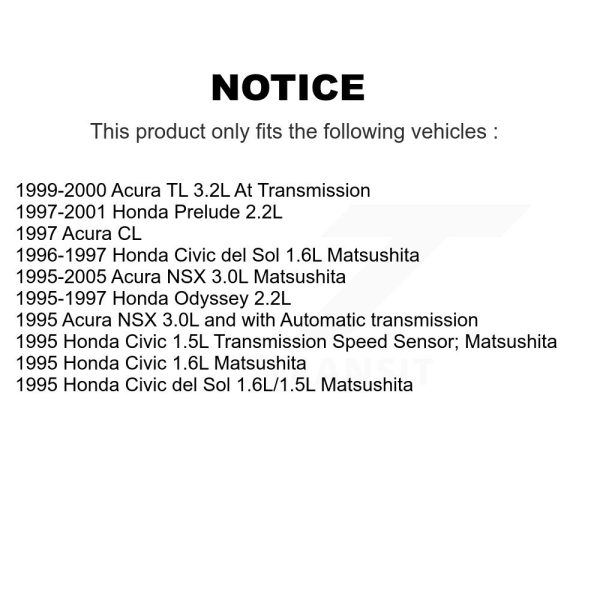 Speed Sensor SEN-2VSS0007 For Honda Prelude Acura TL Civic del Sol Odyssey CL - Image 2