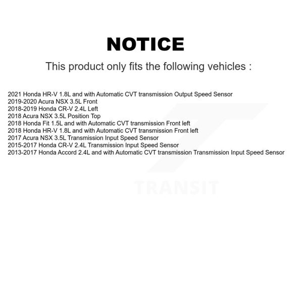 Vehicle Speed Sensor SEN-2VSS0538 For Honda CR-V Accord HR-V Fit Acura NSX - Image 2