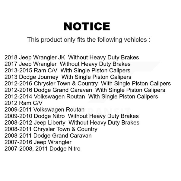 [Front] Brake Caliper SLC-18B5045 For Dodge Grand Caravan Jeep Wrangler Chrysler - Image 2