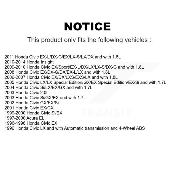 [Front] Disc Brake Caliper SLC-19B1833 For Honda Civic Acura EL Insight - Image 2