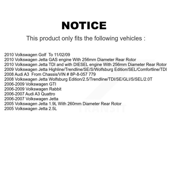 [Rear Left] Brake Caliper SLC-19B2976 For Volkswagen Jetta Rabbit Golf GTI Audi - Image 2