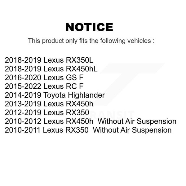 [Right] Suspension Stabilizer Bar Link Kit TOR-K750419 For Lexus Toyota RX350 RC - Image 2